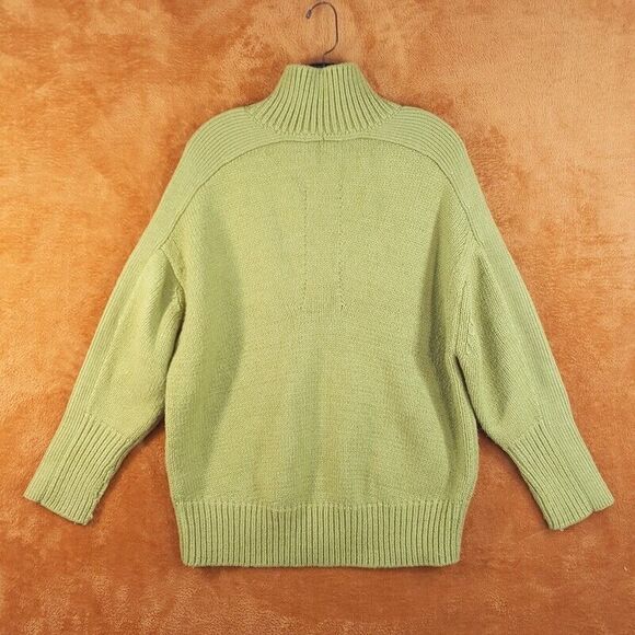 MOUSSY Womens Sweater Free Size Green Pullover Turtleneck Chunky Knit Thumbhole - Picture 4 of 7